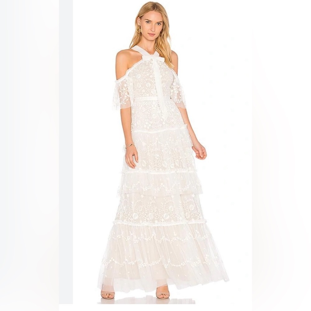 Needle & Thread primrose gown in Ivory / White - Picture 1 of 3